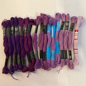 Embroidery Floss Friendship Yarn Craft Thread Set in Purple Shades